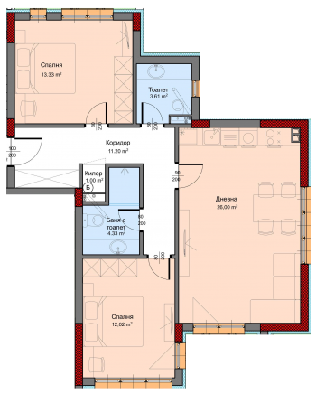 Тристайни апартаменти в 